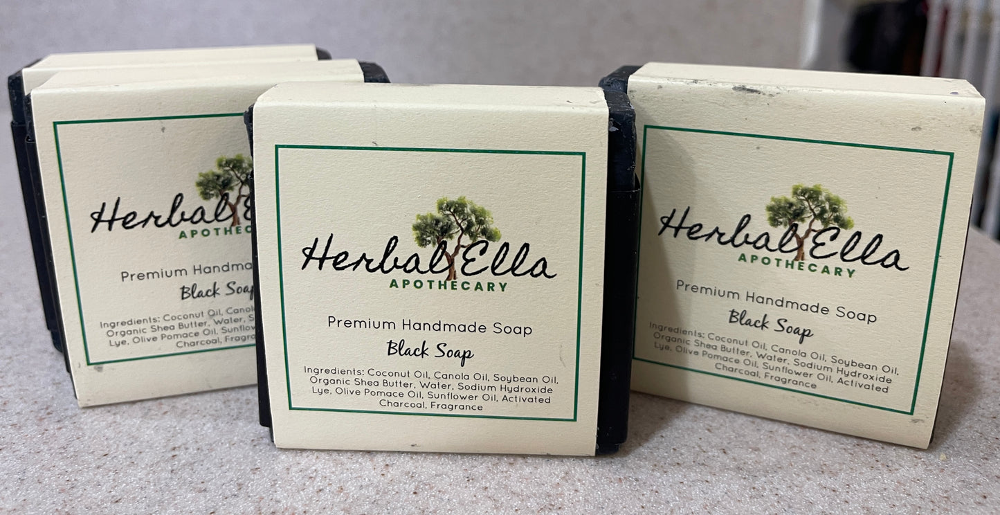 Charcoal Soap Black Soap - Herbal Ella's Handmade Soap